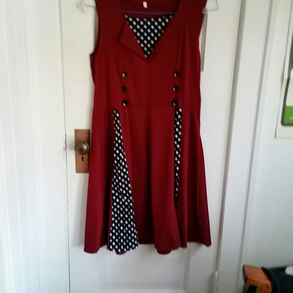 Gorgeous maroon secretary pin-up dress